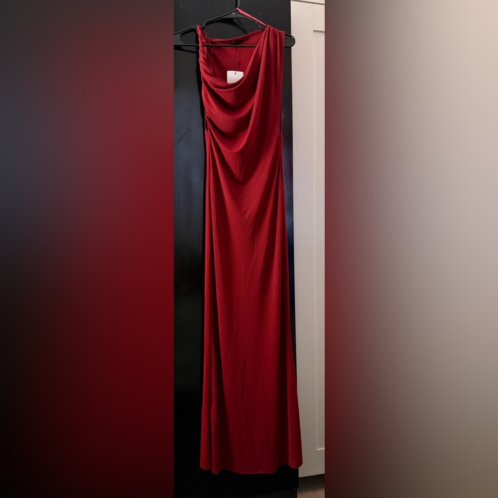 Zara Rust Red Draped Maxi Dress - Picture 2 of 7